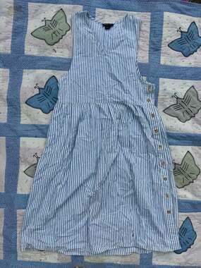 Vintage 90s Mizz Lizz Sleeveless Striped Cotton  Dress